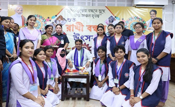 Tripura CM Dr. Manik Saha takes part in Rakhi Utsav celebration in Agartala.